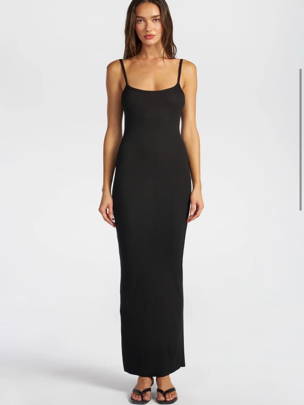 H&M Classic Black Maxi Slip Dress with Spaghetti Straps New S size